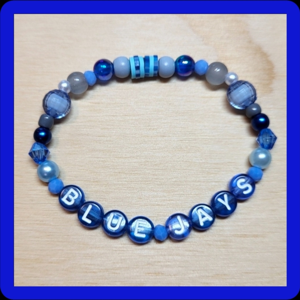 Blue Jays Friendship Bracelet, Size 6.5"